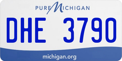 MI license plate DHE3790