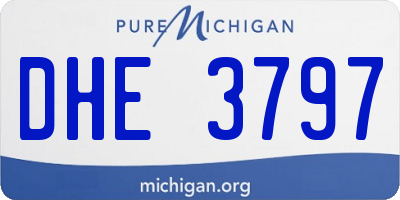 MI license plate DHE3797