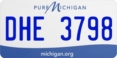MI license plate DHE3798