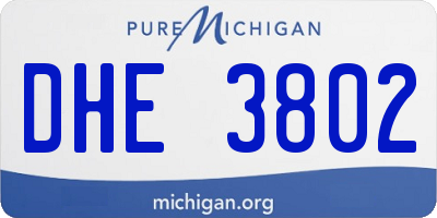 MI license plate DHE3802