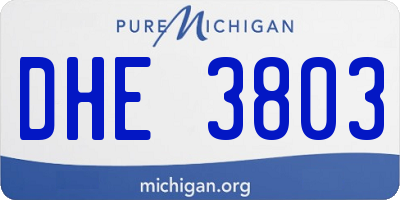 MI license plate DHE3803