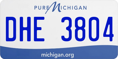 MI license plate DHE3804