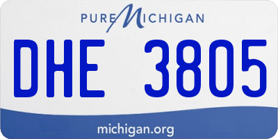 MI license plate DHE3805