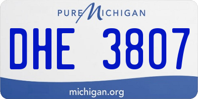 MI license plate DHE3807