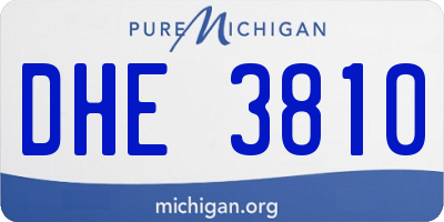 MI license plate DHE3810