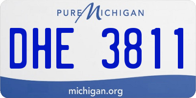 MI license plate DHE3811