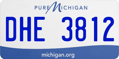 MI license plate DHE3812