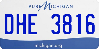 MI license plate DHE3816