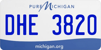 MI license plate DHE3820