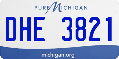 MI license plate DHE3821