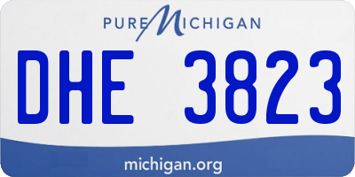 MI license plate DHE3823