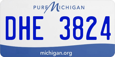 MI license plate DHE3824