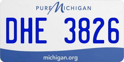 MI license plate DHE3826