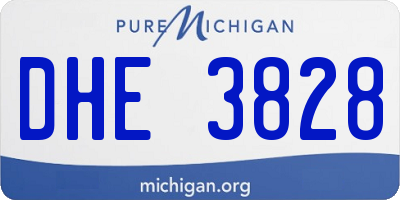 MI license plate DHE3828