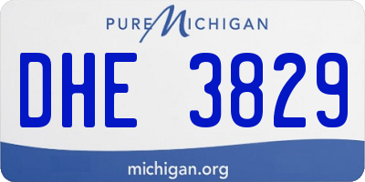 MI license plate DHE3829