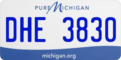 MI license plate DHE3830