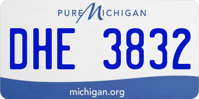MI license plate DHE3832