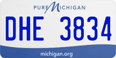MI license plate DHE3834