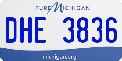 MI license plate DHE3836