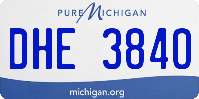 MI license plate DHE3840