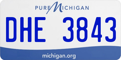 MI license plate DHE3843