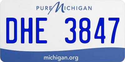 MI license plate DHE3847