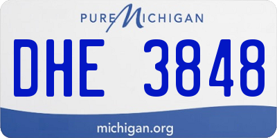 MI license plate DHE3848