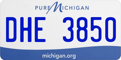 MI license plate DHE3850