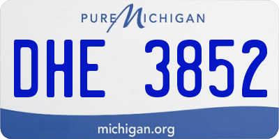 MI license plate DHE3852