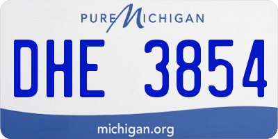MI license plate DHE3854