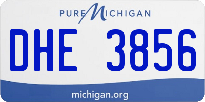 MI license plate DHE3856