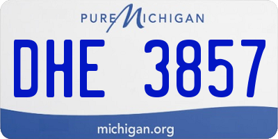 MI license plate DHE3857