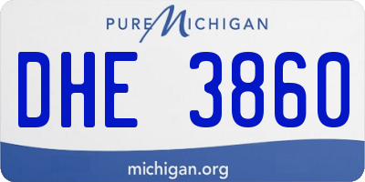 MI license plate DHE3860