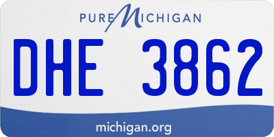 MI license plate DHE3862