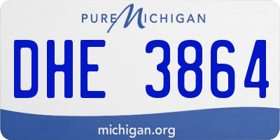 MI license plate DHE3864