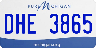 MI license plate DHE3865
