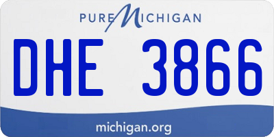 MI license plate DHE3866