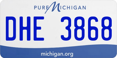 MI license plate DHE3868