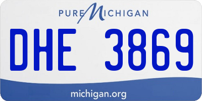 MI license plate DHE3869