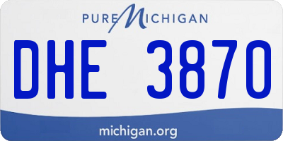 MI license plate DHE3870