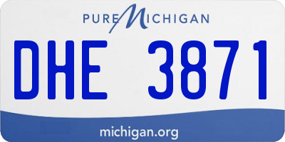 MI license plate DHE3871