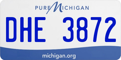 MI license plate DHE3872
