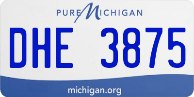 MI license plate DHE3875