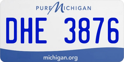 MI license plate DHE3876
