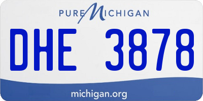 MI license plate DHE3878