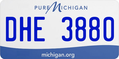 MI license plate DHE3880
