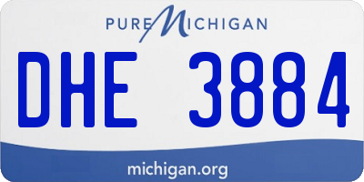 MI license plate DHE3884