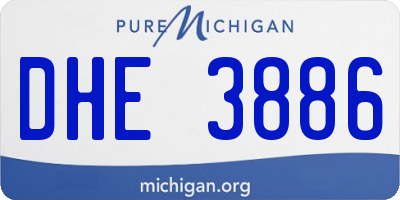 MI license plate DHE3886