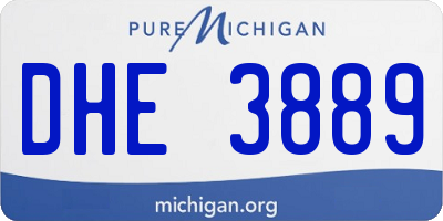MI license plate DHE3889