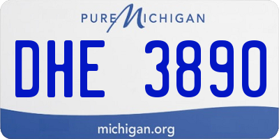MI license plate DHE3890